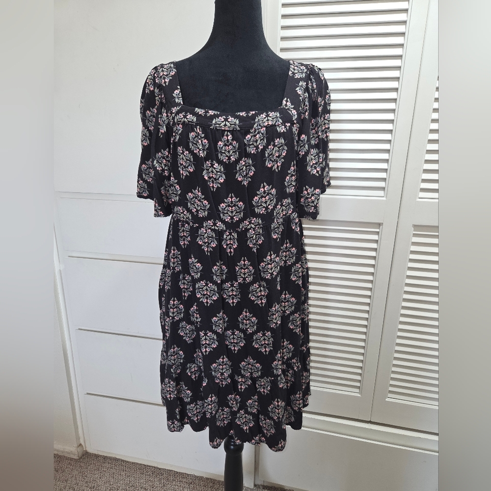 Maurices Black Floral Mini Dress. Size L